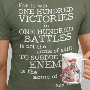 Sun Tzu quote, Art of War, One Hundred Victories, Quote shirt, History Appreciation shirt, history shirt, gift for him, gift for her