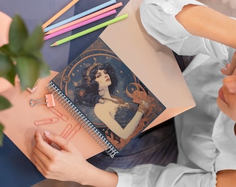 Cuaderno inspirado en el tarot de Escorpio, cuaderno de Escorpio, cuaderno de tarot, diario del zodiaco, diario del tarot, cuaderno de astrología, regalo para ella