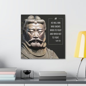 Sun Tzu quote, Art of War, He will win, Quote canvas, History Appreciation canvas, history canvas, gift for him, gift for her