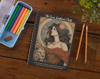 Leo tarot Inspired Notebook, Leo notebook, tarot notebook, zodiac journal, tarot journal, astrology Notebook, gift for her