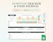 Google Sheets Symptom Tracker & Food Journal | Track Symptoms, Food Sensitivities, and Chronic Illness, Printable and Digital Spreadsheet