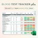 Excel Blood Test Results Tracker | Lab Test History, Blood Biomarkers ...