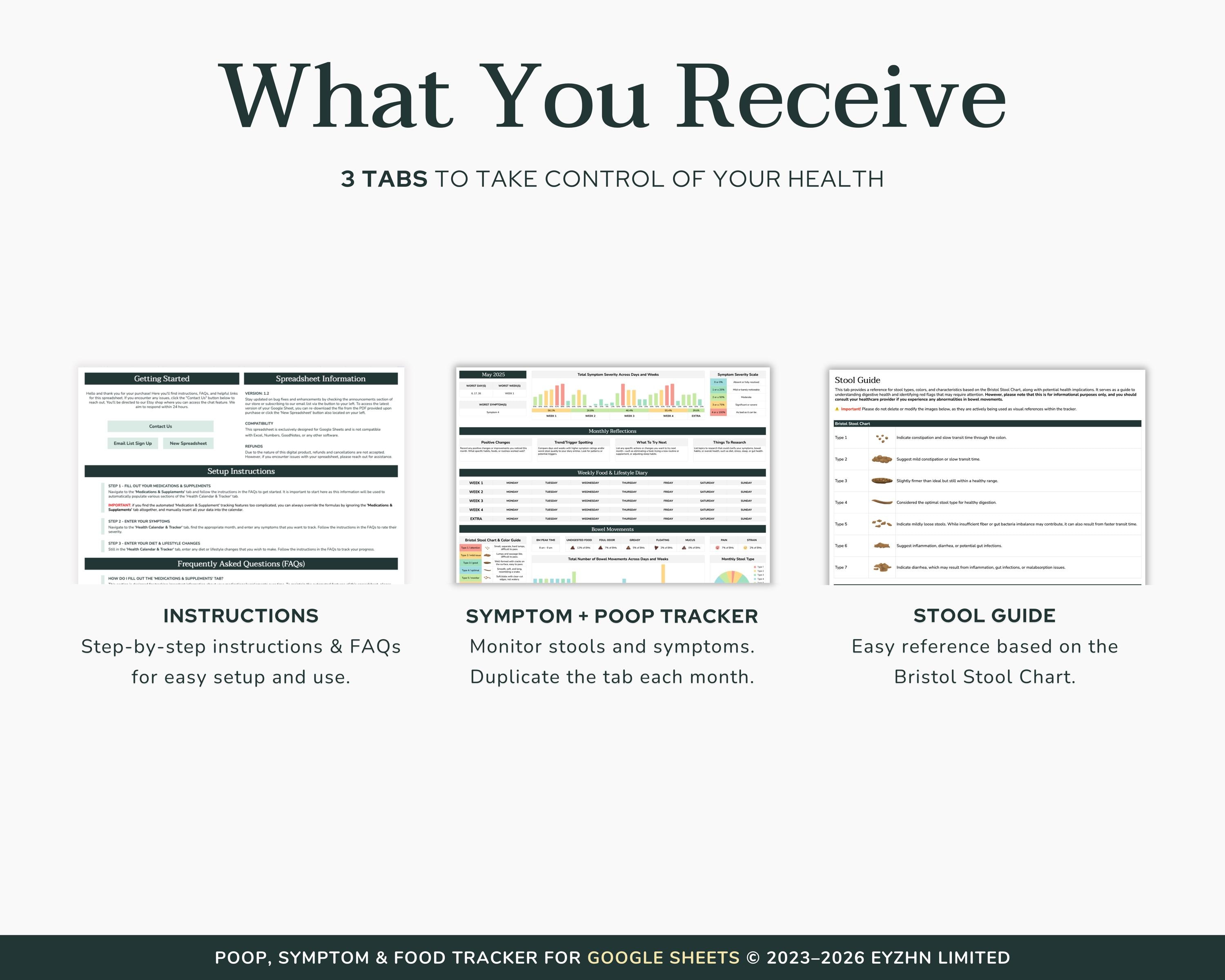Stool Spreadsheet Google Sheets Poop, Symptom & Food Tracker | Bowel Symptoms ...