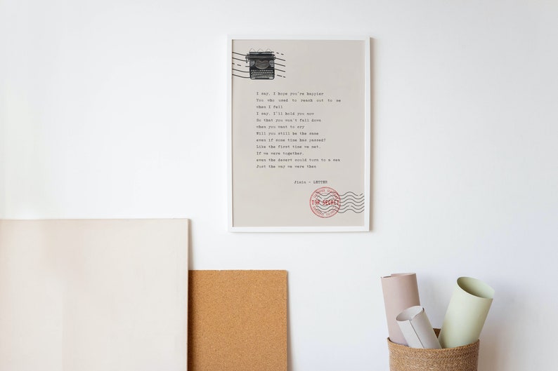 Jimin Letter Lyrics Jimin Face Poster Jimin Letter Quotes Etsy