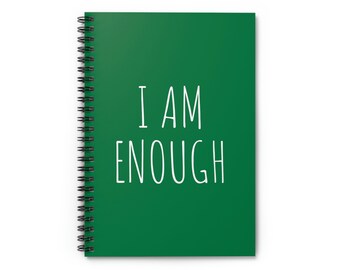 Spiral 'I Am Enough' Notebook - Ruled Line - Mental Health