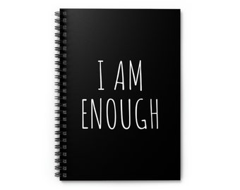 Spiral 'I Am Enough' Notebook - Ruled Line - Mental Health