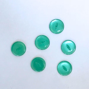 Shiny Vintage Teal Buttons, 3/4&quot;, Set of 6