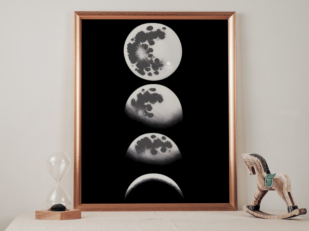 Moon Phases Printable Wall Art, Moon Phases Poster, Digital Moon Phases ...