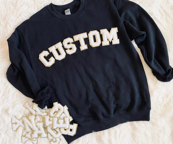 Custom Chenille Name Patch Sweatshirt: Personalized Toddler, Youth, Adult