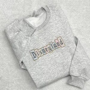 Disneyland Spell Out Sign Embroidered Crewneck Sweatshirt, Disney Vacation Adult, Youth, Toddler Sweatshirt
