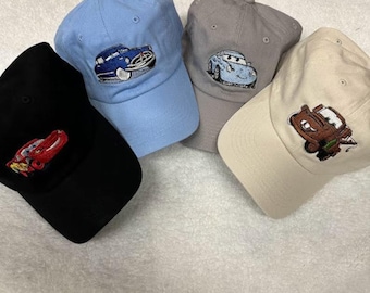Embroidered Lightning McQueen Youth Hat: Custom Cars Movie Baseball Cap