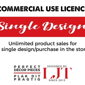PerfectDecorPieces Commercial License, Commercial License covering ONE PerfectDecorPieces design by LJT