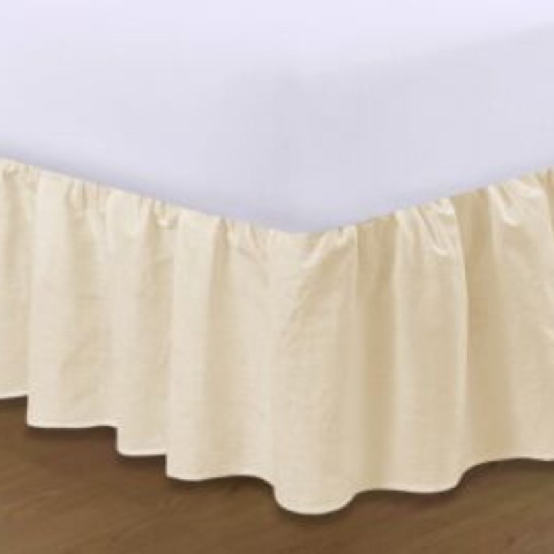 Plain Dyed Frilled Base Poly Cotton Valance Sheet Single Double King