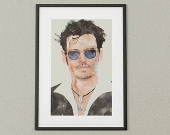 Johnny Depp - A4 messy effect print (no frame)