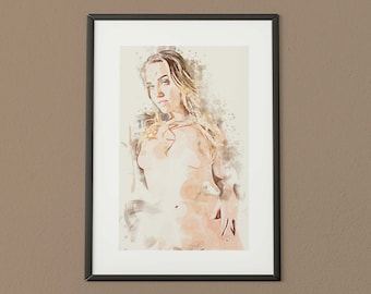 Mia Malkova - A4 painted effect digital download or print (no frame)