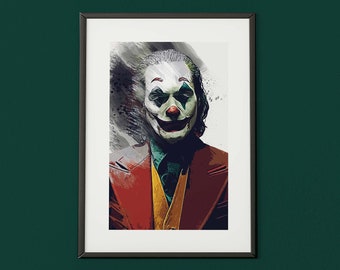 THE JOKER1 a4アート紙 Joker (joaquin Phoenix) - A4 Graphic Painted Effect Print