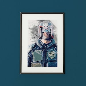 Judge Dredd (Karl Urban) - A4 graphic painted effect print (no frame)
