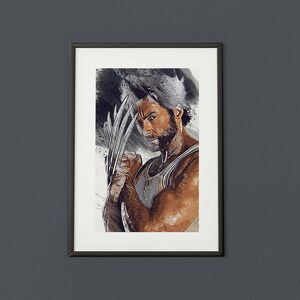 Wolverine (Hugh Jackman) - A4 graphic painted effect print (no frame)