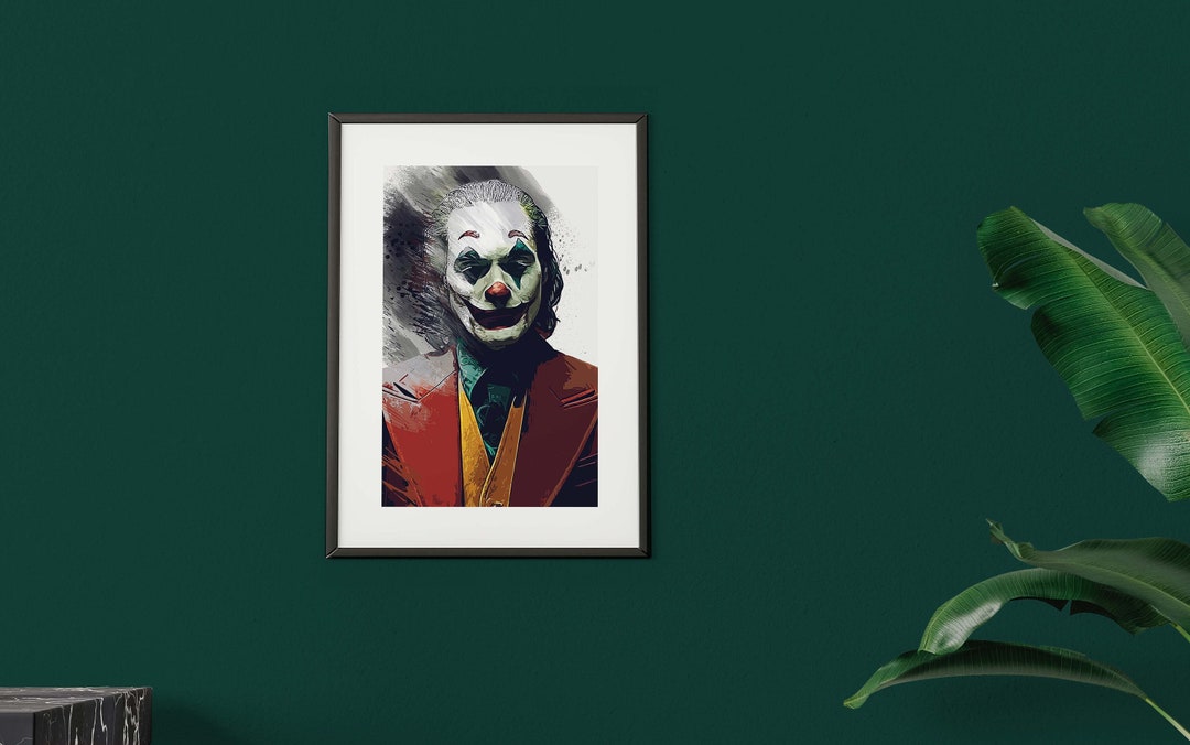 THE JOKER1 a4アート紙 Joker (joaquin Phoenix) - A4 Graphic Painted Effect Print