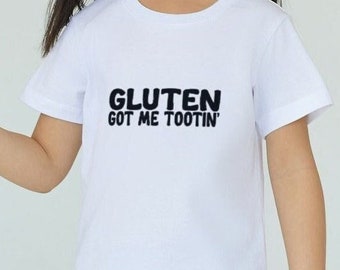 Gluten Got Me Tootin, Coeliac Disease, Gluten Free Gifts, Gluten Free, Kids T-Shirts, Kids Tee, Coeliac Awareness,Novelty Tee,Birthday Gifts