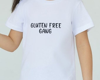 Gluten Free Gang, Coeliac Disease, Gluten Free Gifts, Gluten Free, Kids T-Shirts, Kids Tee, Coeliac Awareness, Novelty Tee, Birthday Gifts