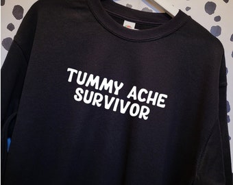 Tummy Ache Survivor, Gluten Free Gifts, Coeliac Disease, Unisex Jumper, Novelty Tee, Funny Tee, Birthday Gifts, Gifts for Her, Gifts for Him