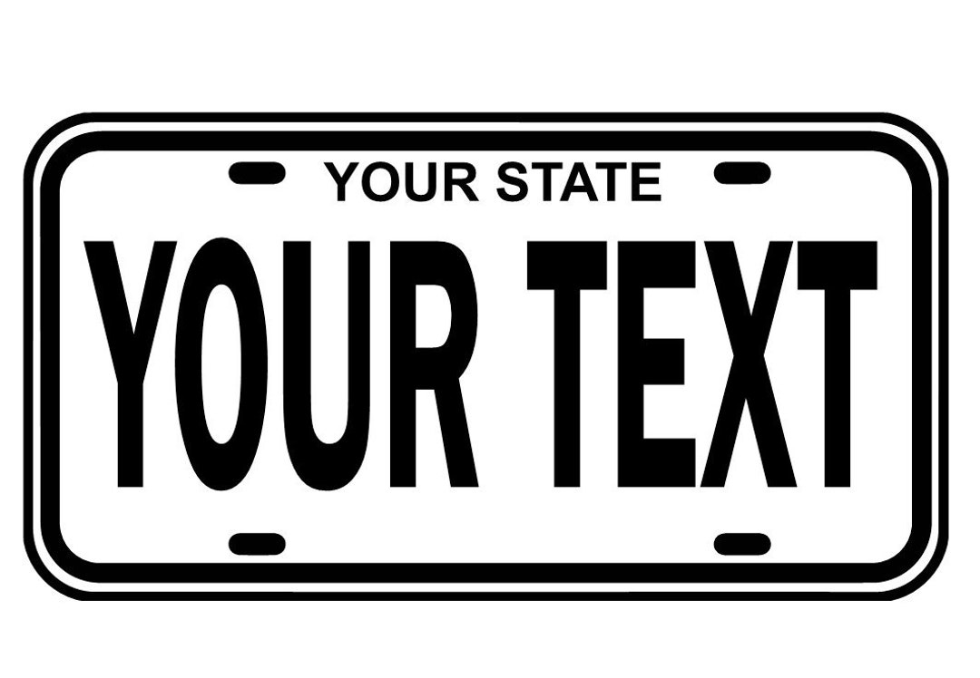 Custom License Plate Decal Personalized License Plate Multiple Colors
