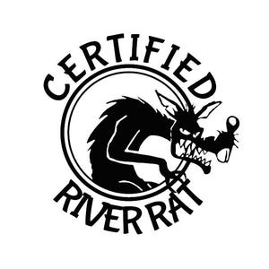 Sticker gecertificeerde rivierrat - meerdere kleuren en maten - laptop-telefoon-raam-RV-camper-auto - reddingsboot - kajakken - raften - slangen