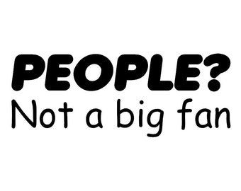 People? Not A Big Fan Decal - Multiple Colors & Sizes - Laptop-Phone-Window-RV- Camper-Car