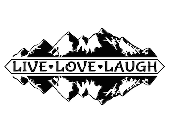 Mountain Reflection Live - Love - Laugh Decal - Camping - Outdoors - Adventure -Multiple Colors & Sizes - Laptop-Phone-Window-RV- Camper-Car