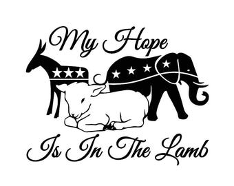 My Hope Is In The Lamb - Multiple Colors & Sizes - Laptop-Phone-Window-RV- Camper-Car