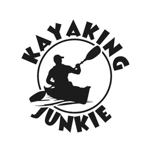 Kayaking Junkie - sticker Love Kayak - meerdere kleuren en maten - laptop-telefoon-raam-RV-camperwagen - sportfan - leven op het meer - varen