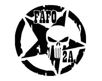 F.A.F.O. Punisher Skull 2A Decal - Multiple Colors & Sizes - Laptop-Phone-Window-RV- Camper-Car