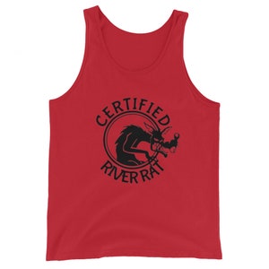 Certified River Rat – Camiseta regata unissex – Campista engraçado – Acampamento – Ao ar livre – Humorístico – Personalizado