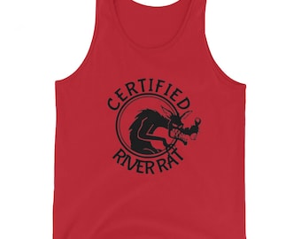 Certified River Rat - Unisex Tank Top - Funny Camper - Camping - Outdoors - Humorous - Custom