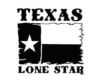Texas Lone Star Flag Decal - Multiple Colors & Sizes - Laptop-Phone-Window-RV- Camper-Car
