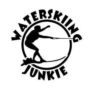 Waterskijunkie - Love Waterskiing sticker - meerdere kleuren en maten - laptop-telefoon-raam-RV-camper-auto - sportfan - leven op het meer - varen
