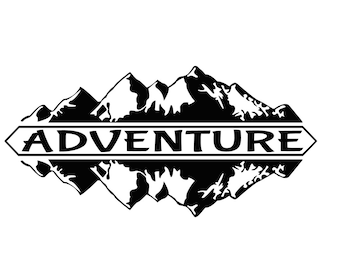Mountain Reflection Adventure Decal - Camping - Outdoors - Multiple Colors & Sizes - Laptop-Phone-Window-RV- Camper-Car-Trailer