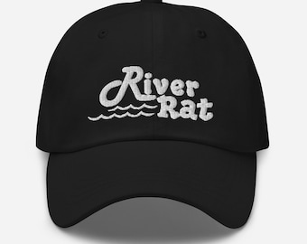 River Rat - Hat - Embroidered design - Funny Camper - Camping - Outdoors - Humorous - Custom