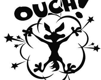 Ouch! Decal - Multiple Colors & Sizes - Laptop-Phone-Window-RV- Camper-Car