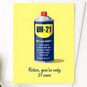 Funny 21st Birthday Card - Perfect for the Well-Oiled 21-Year-Old - Hilarious Milestone Gift
