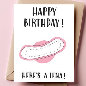 Carte d'anniversaire Tena drôle pour les femmes âgées - carte coquine de maman ou de grand-père, humour grossier, porte-monnaie