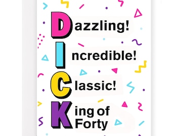 Funny 40th Birthday Card for Him – Rude Adult Humour Milestone Greeting, Gag 40th Birthday Card for Dad, Brother, Husband or Friend