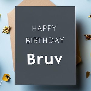 Biglietto d'auguri minimalista "Buon compleanno fratello" - Design audace e moderno / Semplice, sfondo grigio scuro / Perfetto per fratelli e amici