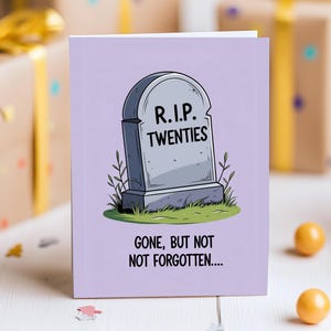 Carte 30e anniversaire pour elle - R.I.P. Design humoristique sur pierre tombale des années 20, carte de voeux amusante pour elle et lui