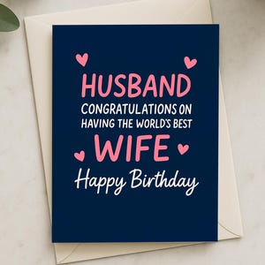Cartão de aniversário engraçado para a esposa do marido - Cartão de feliz aniversário para a esposa, piada de amor fofa