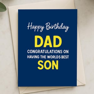 Cartão de aniversário engraçado para pai do filho - Melhor cartão de piada de filho do mundo, Feliz aniversário, pai