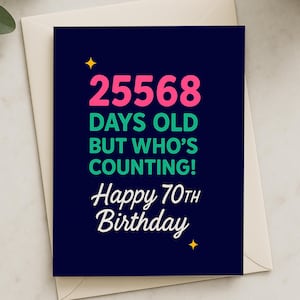 Funny 70th Birthday Card: 18 with 52 Years Experience