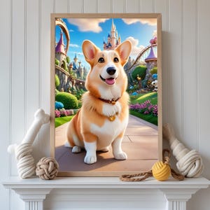 Custom Animated-Style Pet Dog Portrait - Personalized Cartoon Dog Art, Fun Custom Pet Illustration