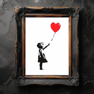 Banksy Red Balloon Girl, Banksy Graffiti Art, Wall Decor, Digital Download